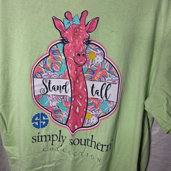 Simply Southern "Stand Tall" Giraffe Woman's Short Sleeve Tee Shirt size XL - Picture 3 of 9